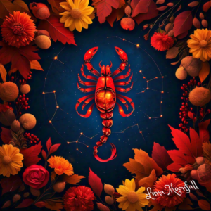 Scorpio constellation and scorpion in the night sky