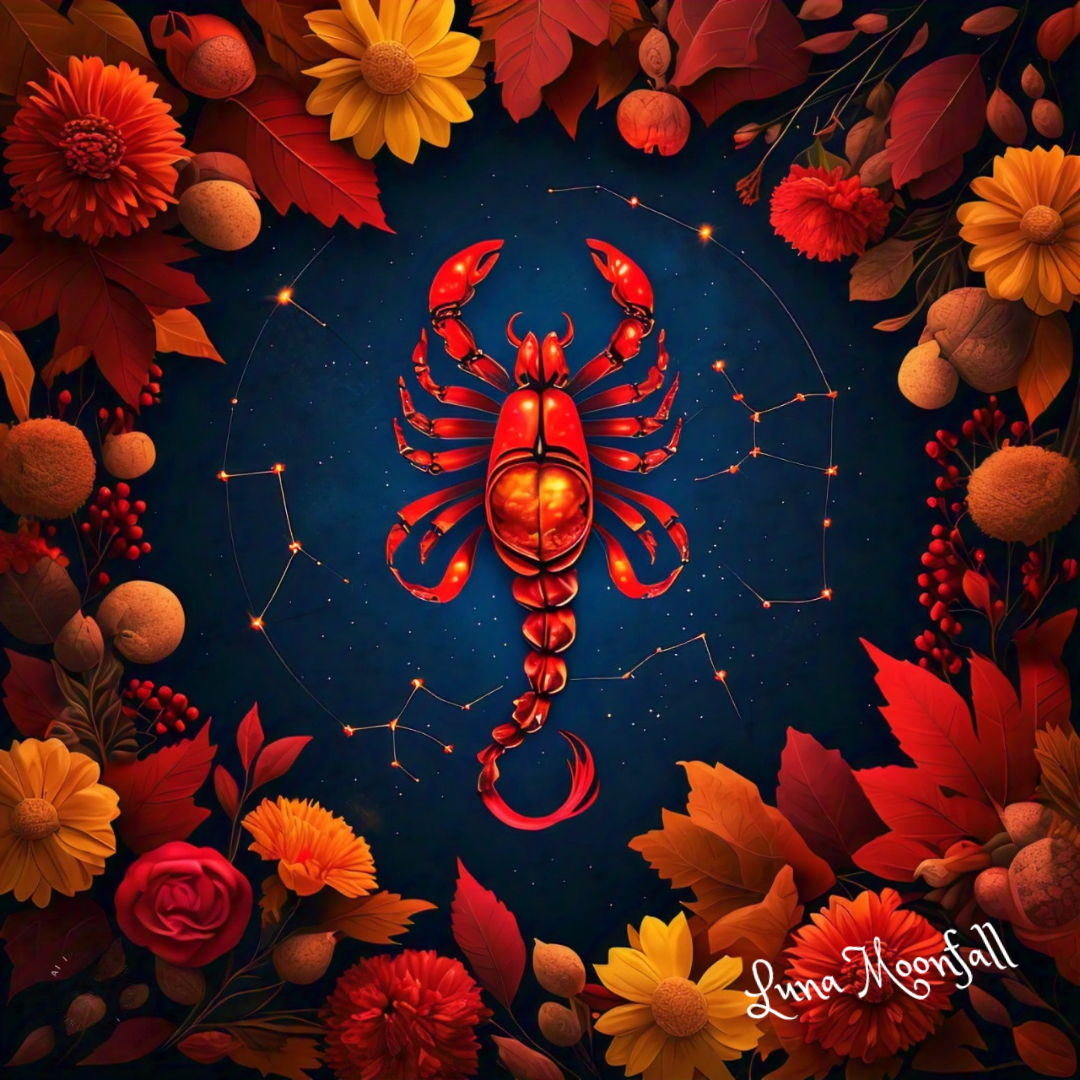 Scorpio constellation and scorpion in the night sky